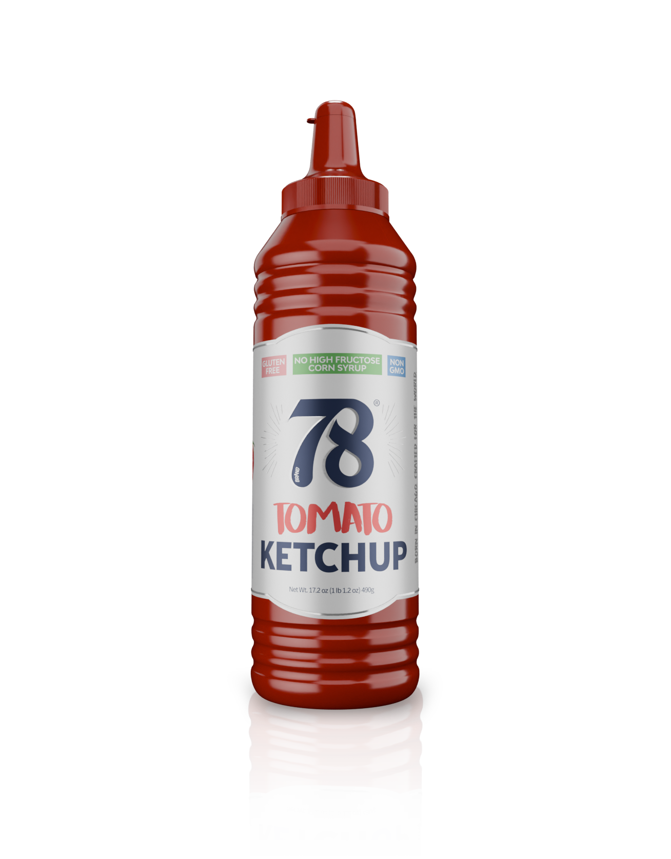 78 Brand premium ketchup bottle with custom restaurant label